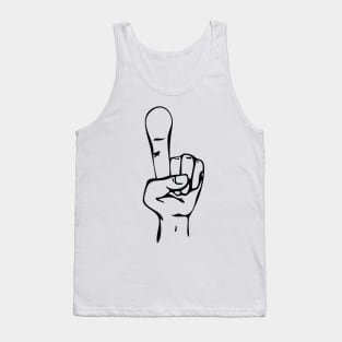 Cartoon Hand Line Drawing 1 Finger Tank Top